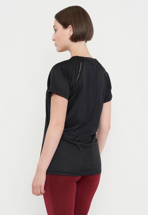 Polera Mujer Deportiva Poliéster V-Neck Color Negro