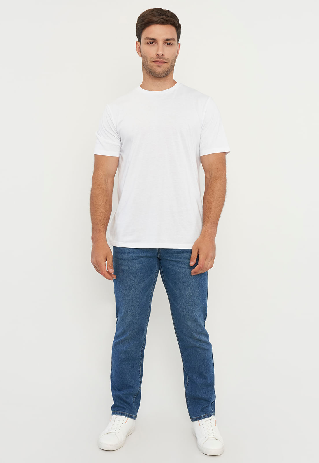 Jeans Hombre Straight Fit Azul Claro Clásico