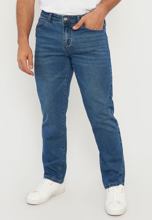 Jeans Hombre Straight Fit Azul Claro Clásico