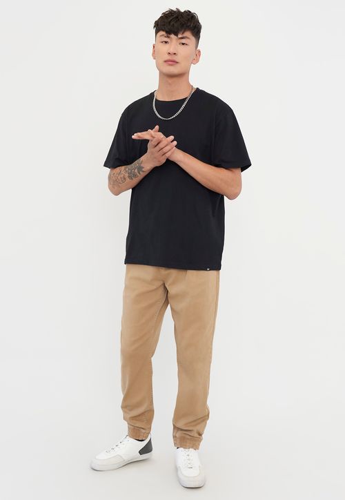 Pantalón Hombre Jogger Fit Twill Camel Liso