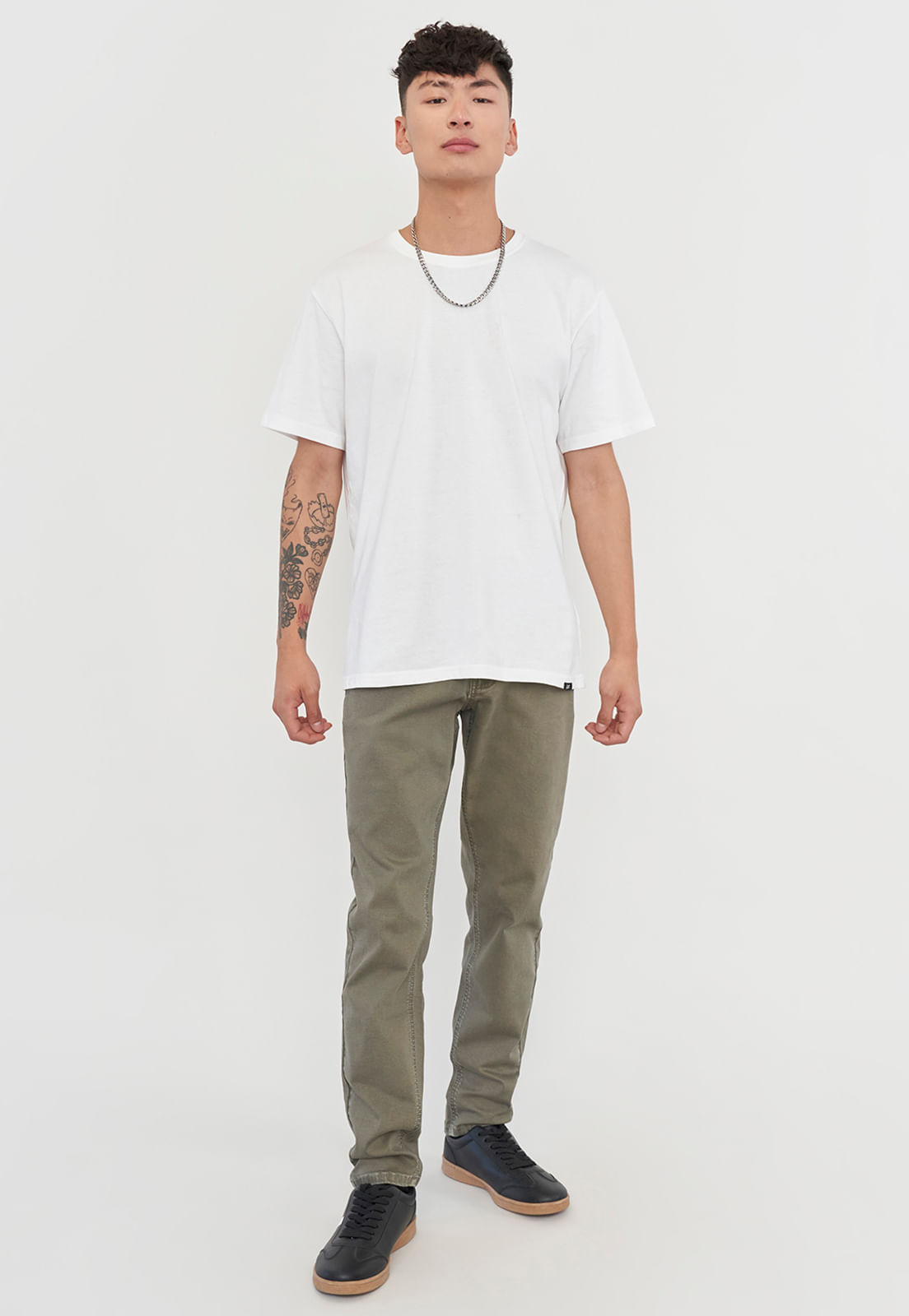 Jeans Hombre Skinny Fit Liso Color Verde