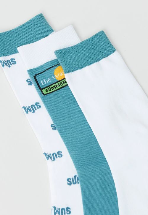Calcetines Tripack Summer Azul/Blanco