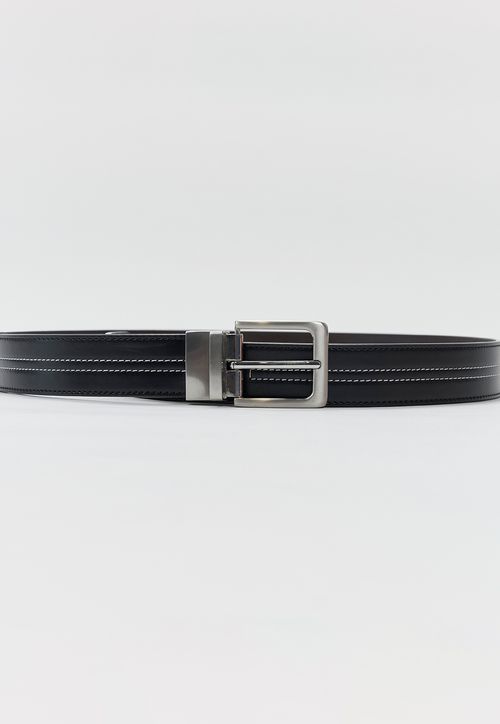 Cinturón Hombre Hebilla Reversible Negro