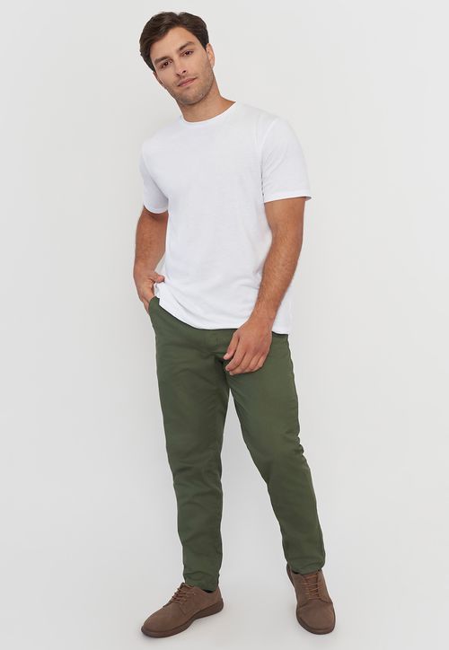 Pantalón Hombre Slim Fit Verde Bolsillo Chino