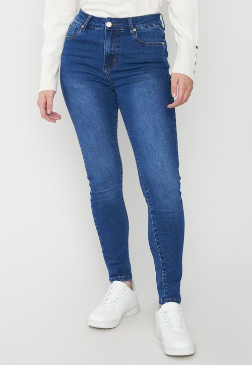 Jeans Skinny Mujer Azul Medio