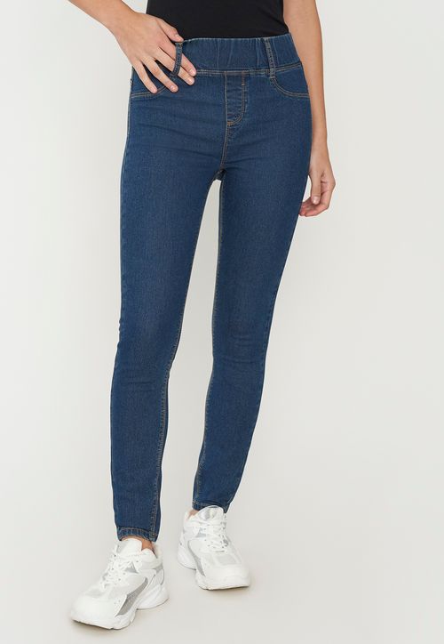 Jeans Mujer Leggins Básico Skinny Azul O