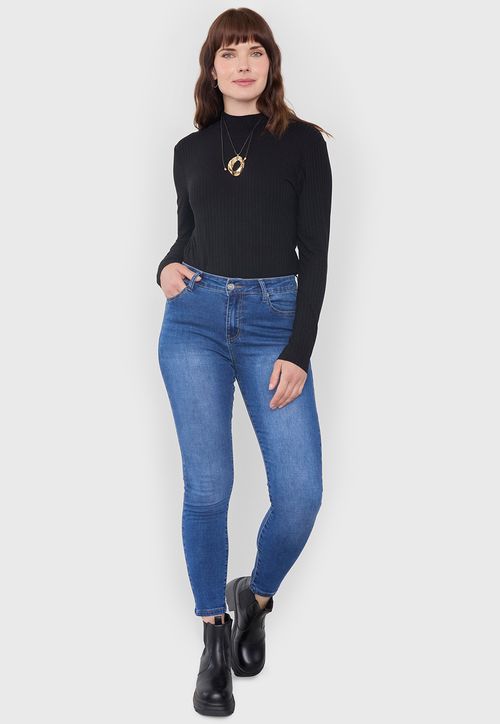 Jeans Mujer Azul Medio Calce Skinny