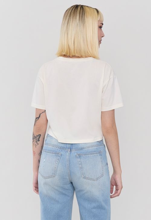 Polera Mujer Fun Crop Ecru