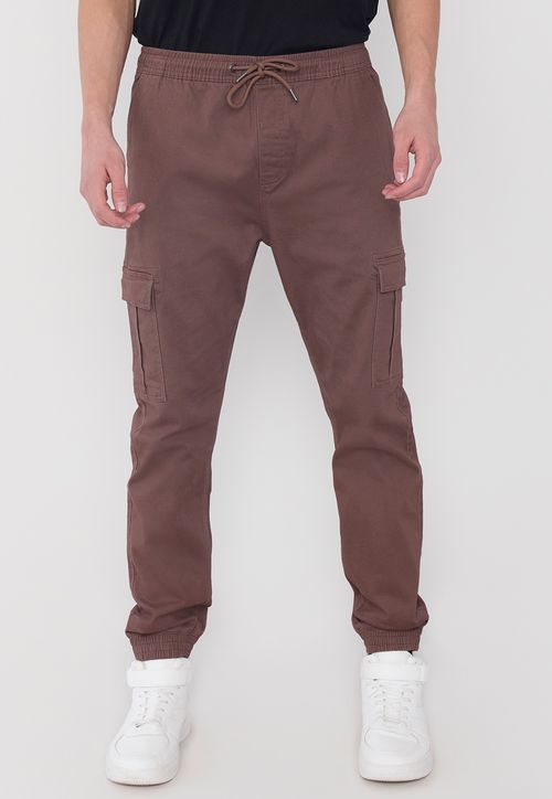 Pantalón Hombre Cargo Jogger Fit Café