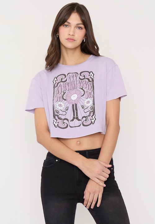 Polera Mujer Fun Crop Lila