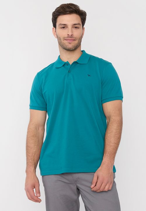 Polera Hombre Piqué M/C Petrol Lisa