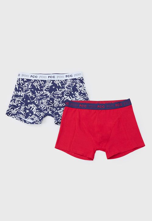 Bóxer Hombre Bipack Print Mix Azul/Rojo