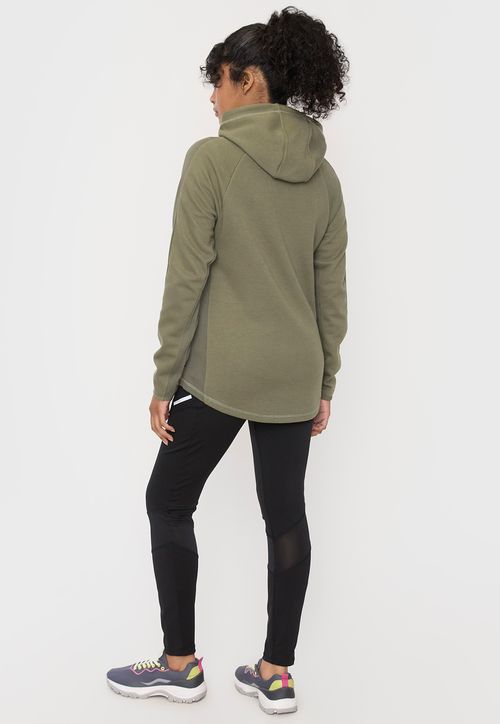 Polerón Mujer Deportivo Zipper Verde Mix Tela