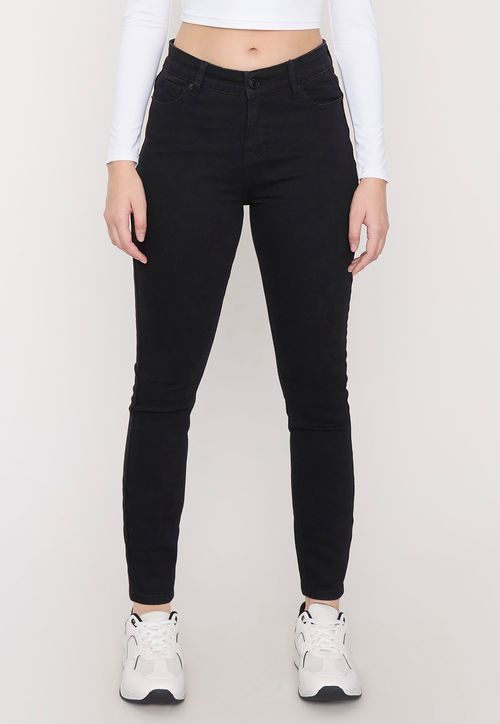 Jeans Mujer Negro Básico Skinny 5 Bolsillos
