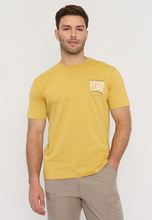Polera Hombre Fun Focal Print Color Mostaza