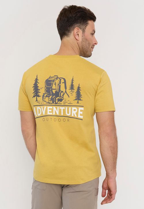 Polera Hombre Fun Focal Print Color Mostaza