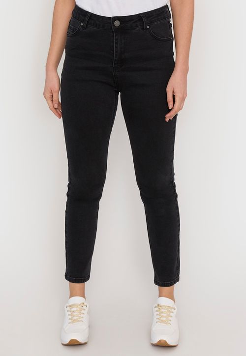 Jeans Mujer Skinny Negro 1 Botón