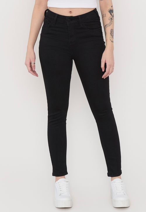 Jeans Mujer Negro Calce Skinny