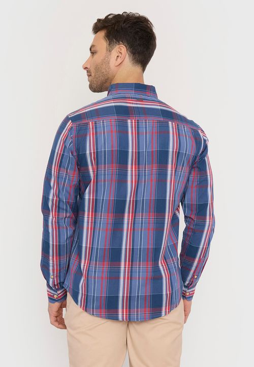 Camisa Hombre Escocesa Azul M/L