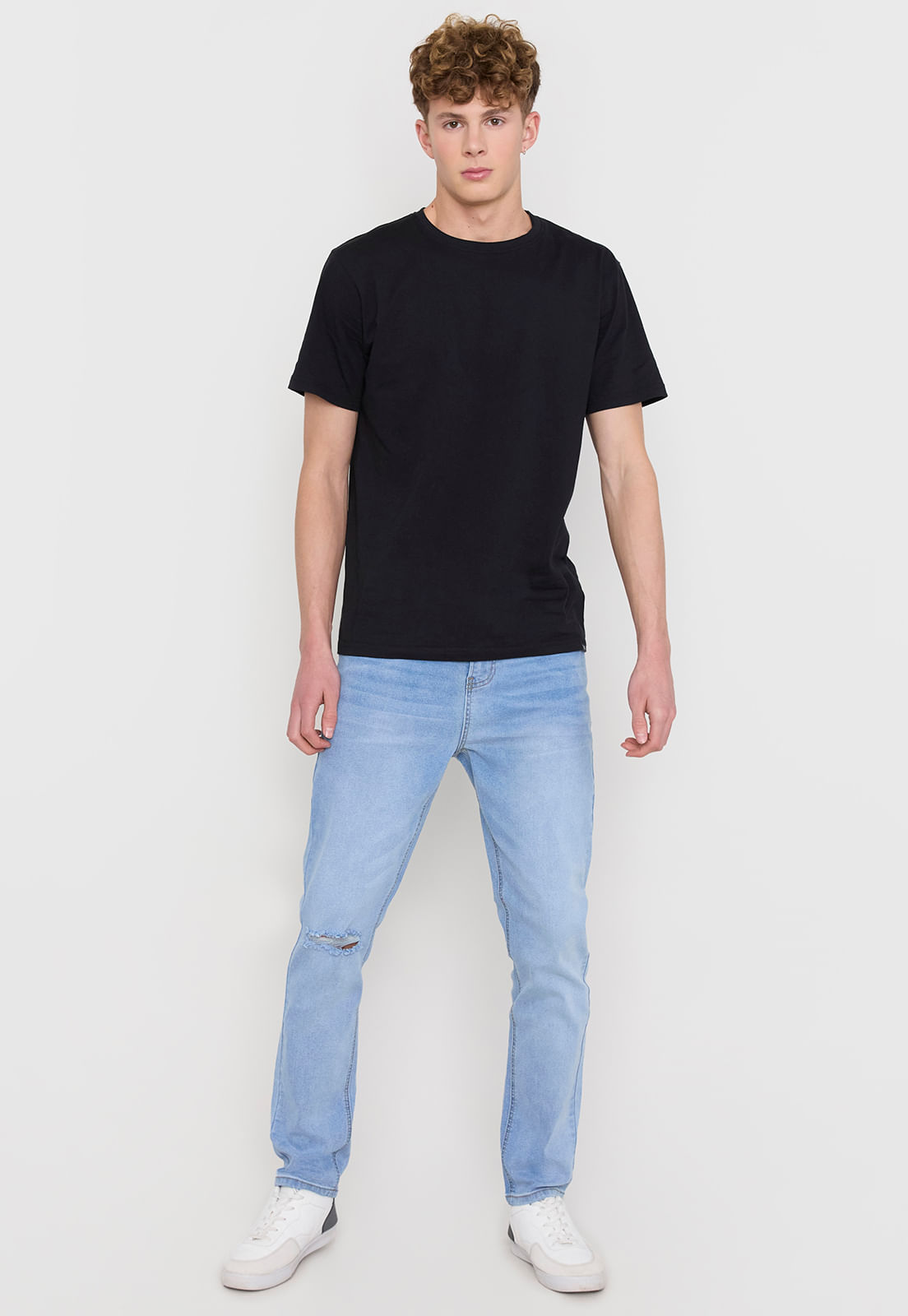 Jeans Hombre Skinny Fit Azul Claro Spandex