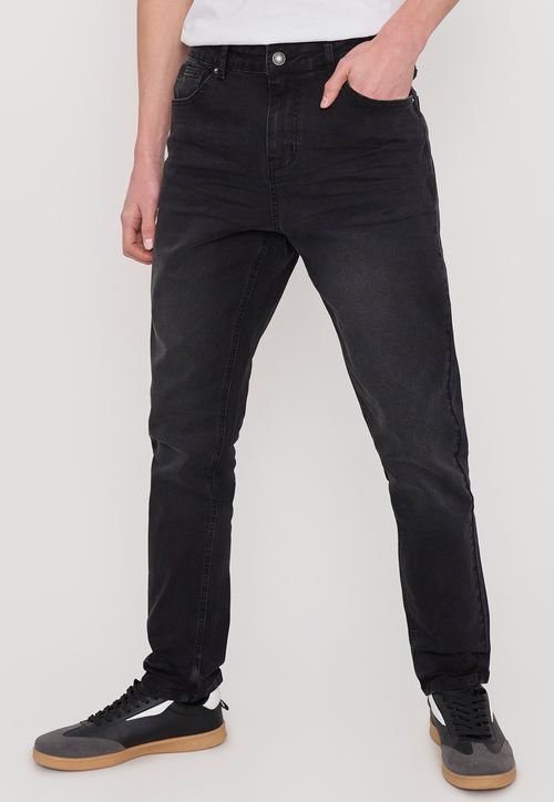 Jeans Hombre Slim Fit Negro Spandex