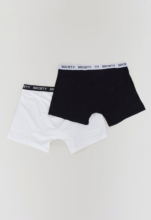 Bóxer Hombre Bipack Mix Negro/Blanco Liso