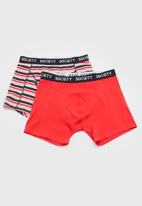 Bóxer Hombre Bipack Mix Líneas Rojo