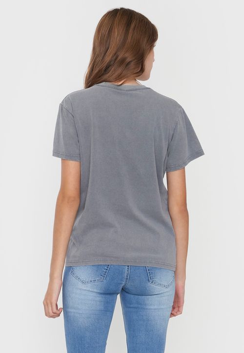 Polera Mujer Oversize Full Print Gris