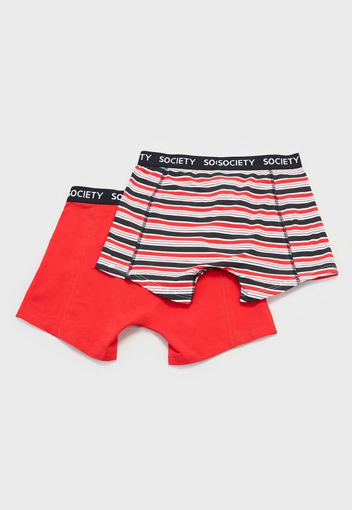 Bóxer Hombre Bipack Mix Líneas Rojo