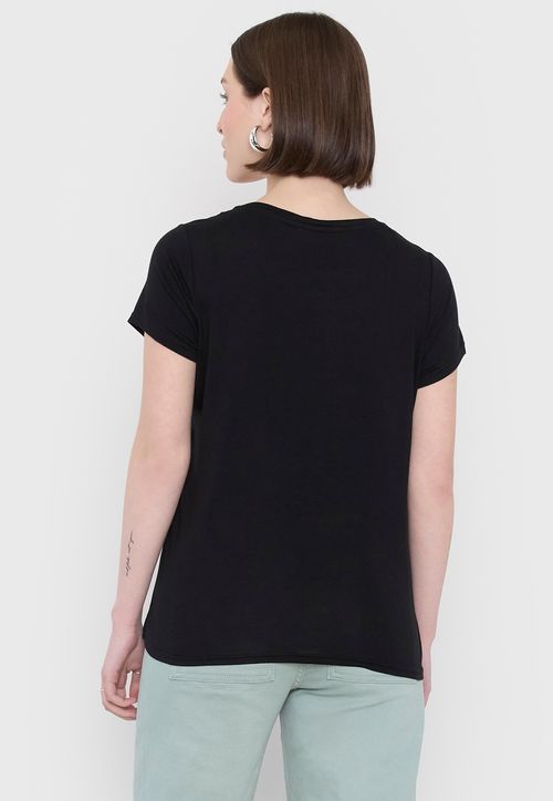 Polera Mujer Estampada Negro 1