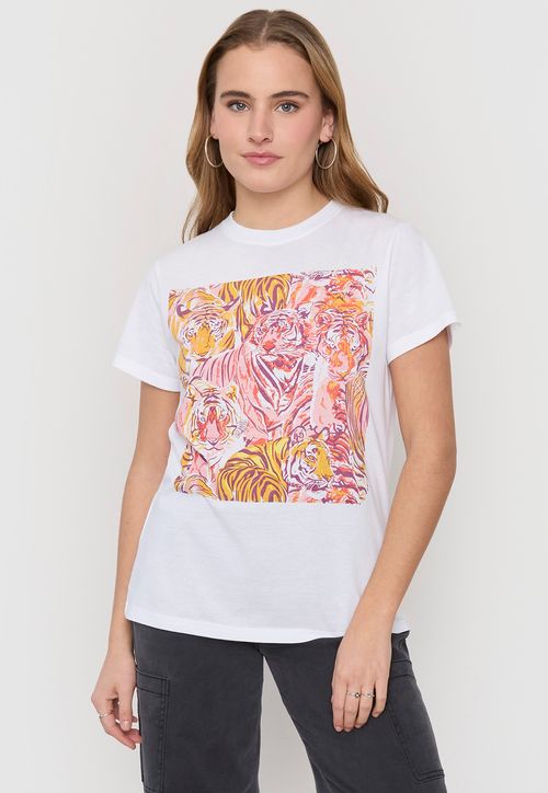 Polera Mujer Fun Oversize M/C Blanco