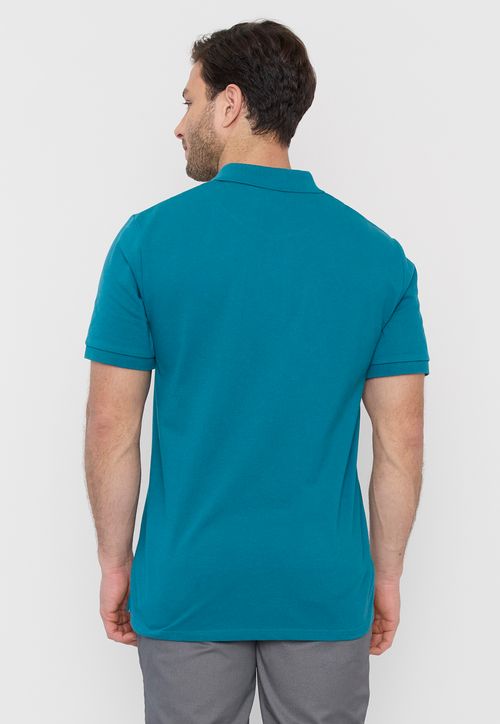 Polera Hombre Piqué Bolsillo Petrol