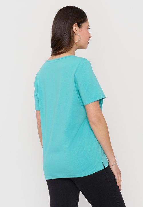 Polera Mujer Tachas Turquesa