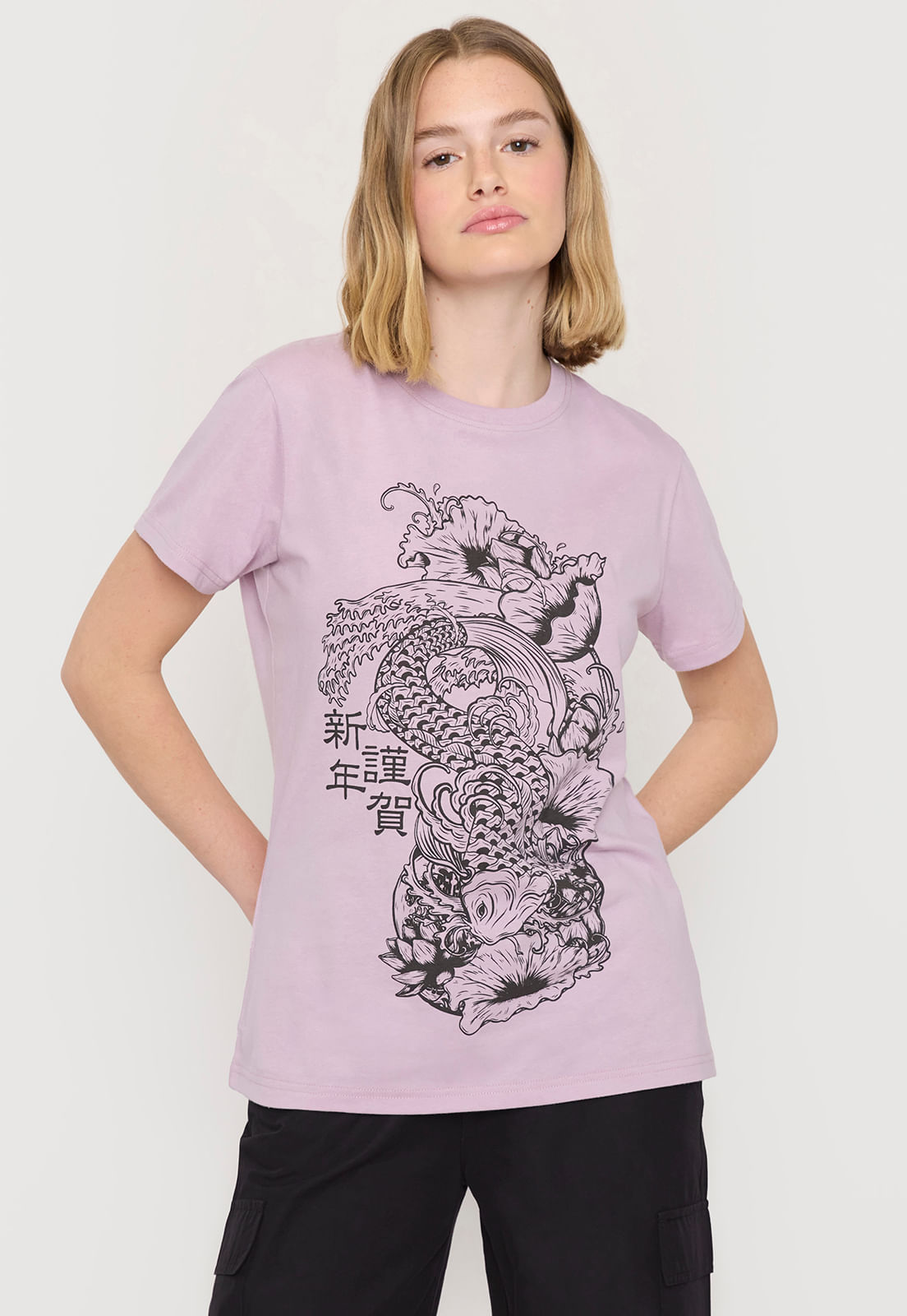 Polera Mujer Fun Oversize Rosado Acid Wash