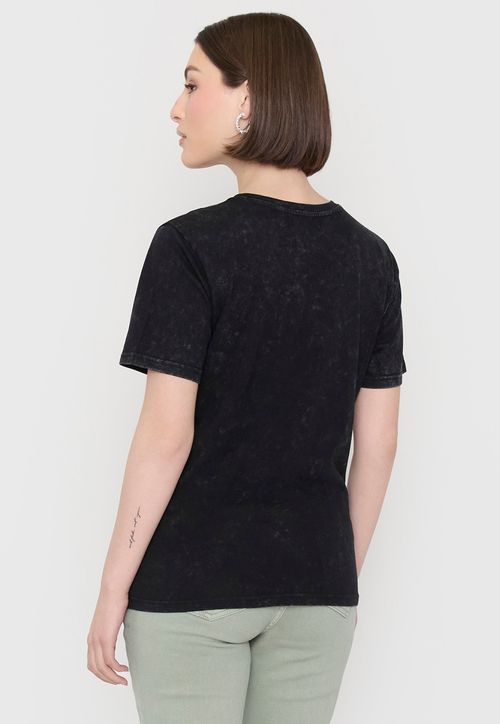 Polera Mujer Folia M/C Negro
