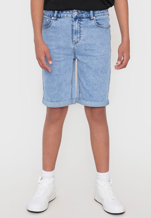 Short Niño Teen Denim Color Azul Claro