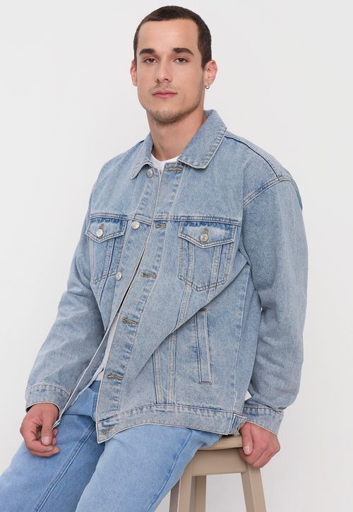 Chaqueta Hombre Azul Claro Denim