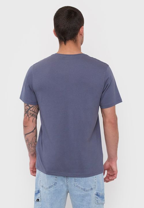 Polera Hombre Lisa Color Azul R-Neck