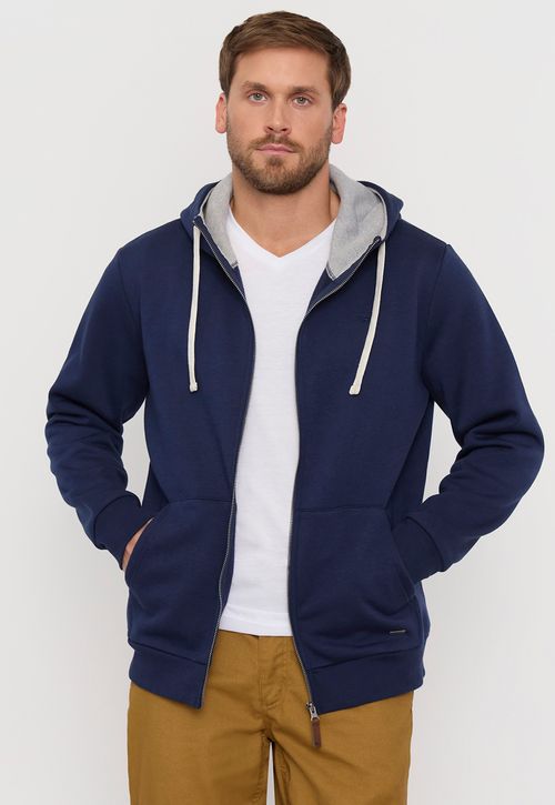 Polerón Hombre Navy Full Zipper Liso