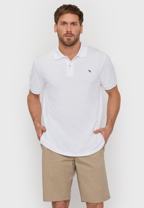 Polera Hombre Lisa Piqué Blanco