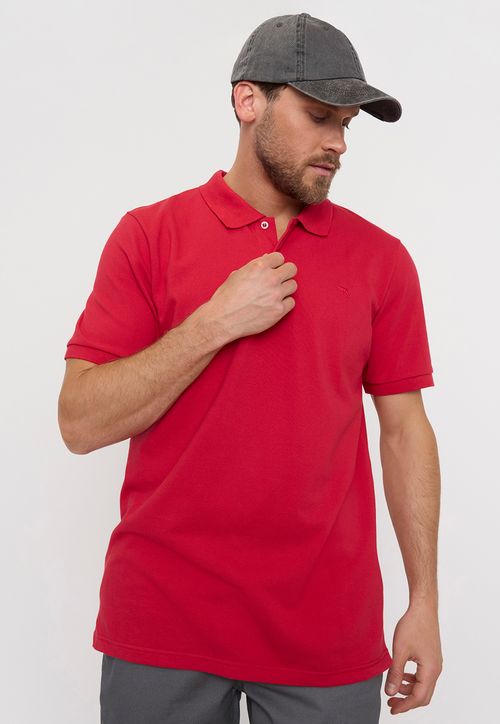 Polera Hombre Lisa Piqué Rojo