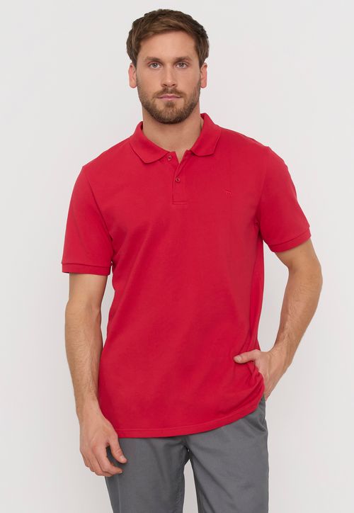 Polera Hombre Lisa Piqué Rojo