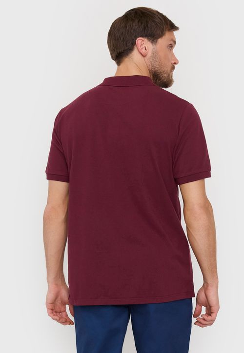Polera Hombre Lisa Piqué Burdeo