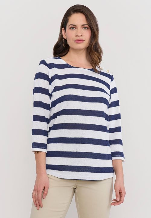 Sweater Mujer Cerrado Botones Ecru