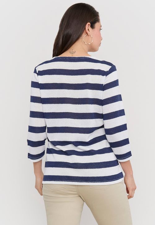 Sweater Mujer Cerrado Botones Ecru