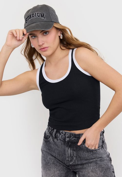 Polera Mujer Sin Mangas Regular Negro