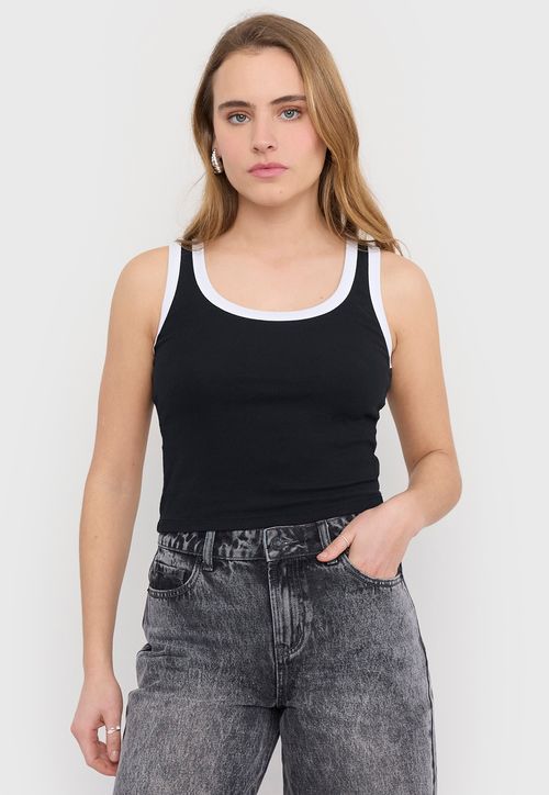Polera Mujer Sin Mangas Regular Negro