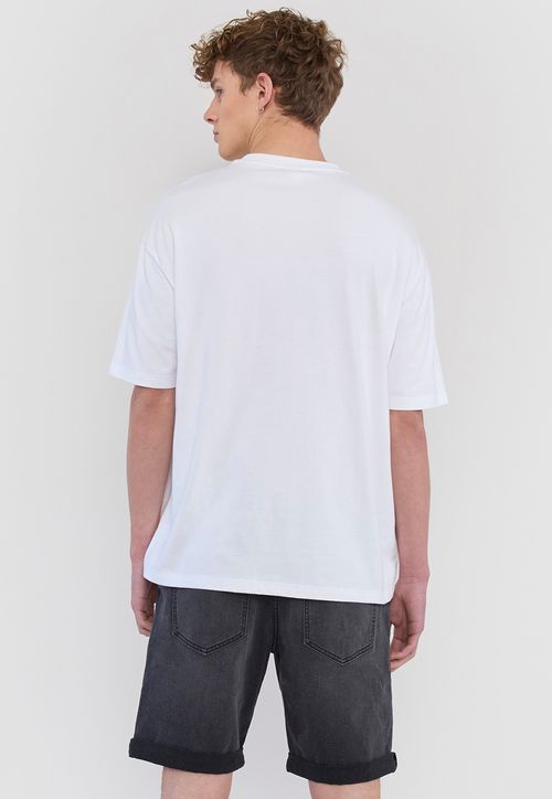 Polera Hombre Oversize Lisa Color Blanco