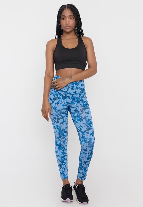Calza Deportiva Mujer Skinny Full Print Azul