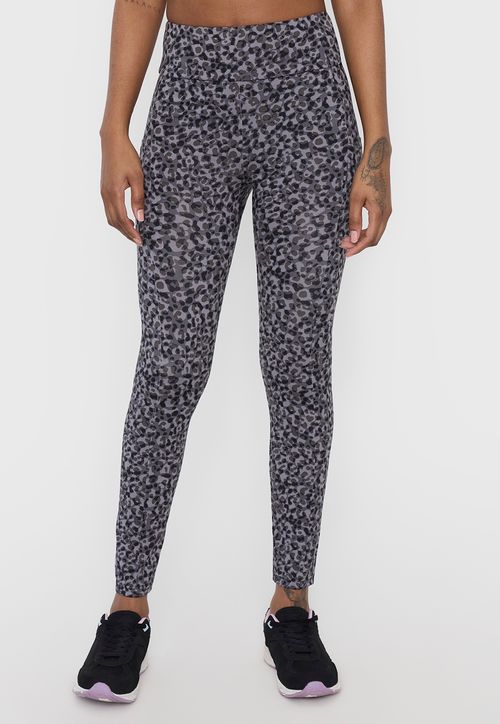 Calza Deportiva Mujer Skinny Full Print Negro